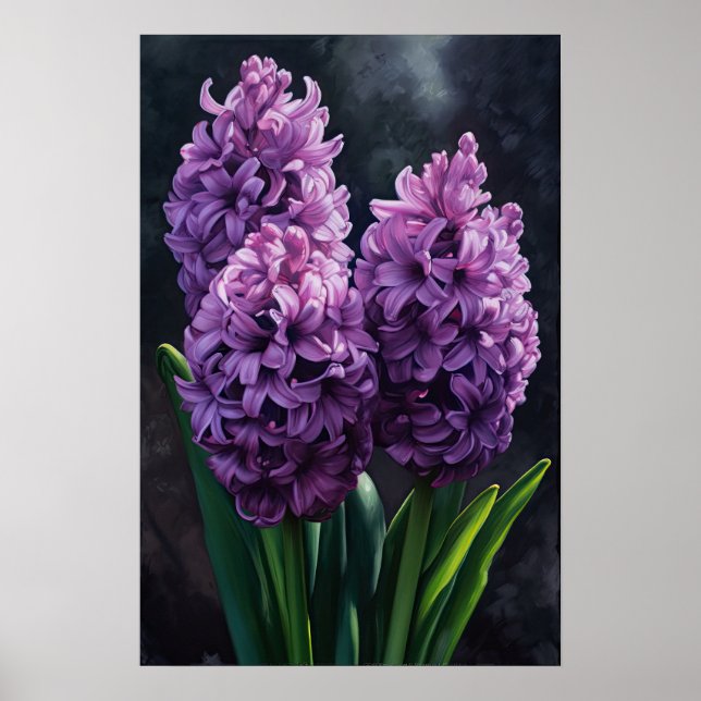 Lila Hyazinth Blume Art Print Poster (Vorne)