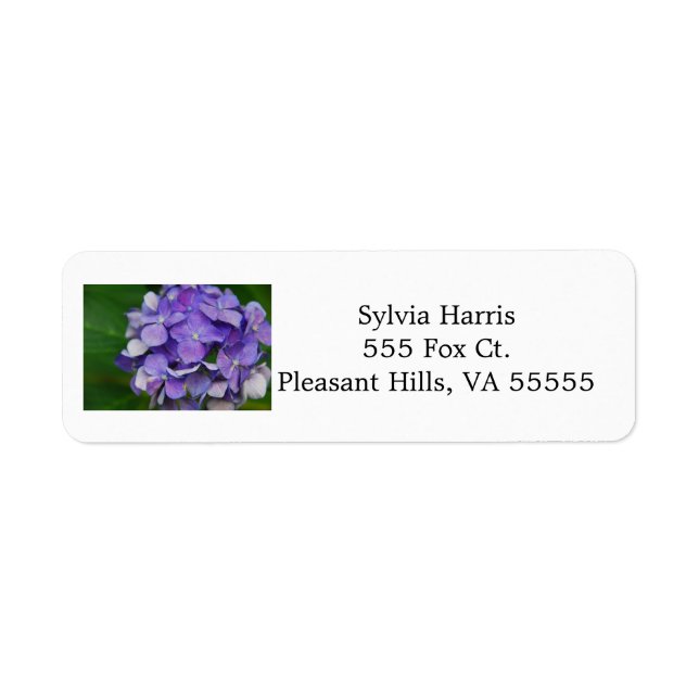 Lila Hydrangea-Adressmarken (Vorne)