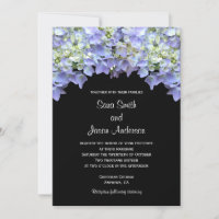 Lila Hydrangea auf Schwarz-Hintergrund-Hochzeit