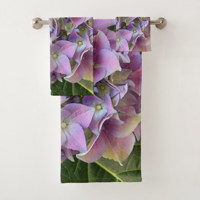 Lila Hydrangea Badhandtuch Set (Insitu)