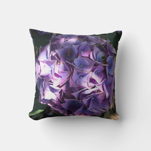Lila Hydrangea-Blume Kissen (Vorderseite)