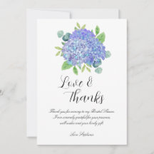 Lila Hydrangea Botanisches Brautparty Vielen Dank