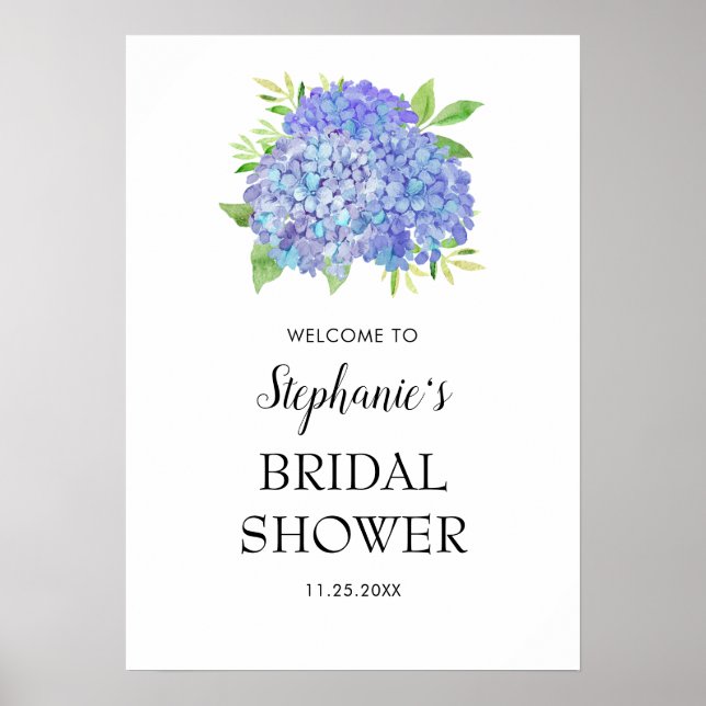 Lila Hydrangea Bouquet Brautparty Empfang Poster (Vorne)