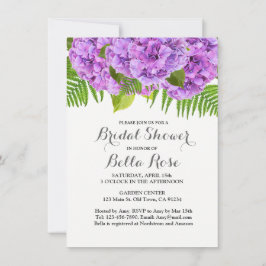 Lila Hydrangea-Brautdusche Einladung