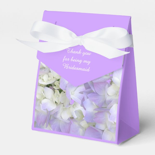 Lila Hydrangea Bridesmaids Vielen Dank Geschenkbox Geschenkschachtel (Vorderseite)