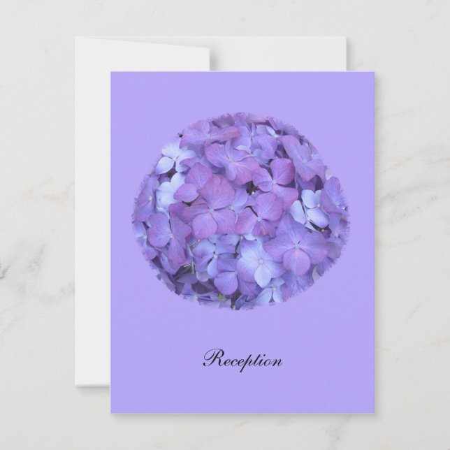 Lila Hydrangea-Empfang Einladung zur Hochzeit (Vorderseite)