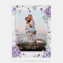 Lila Hydrangea Floral Wedding Welcome Foto