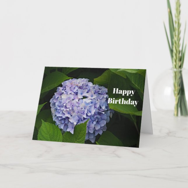Lila Hydrangea-Foto Geburtstag Karte (Vorderseite)