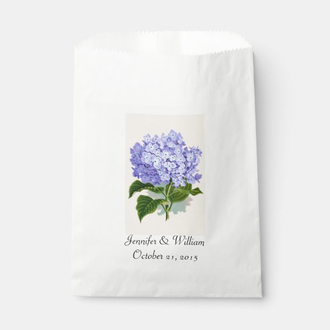 Lila Hydrangea-Gastgeschenk Hochzeit Geschenktütchen (Vorderseite)