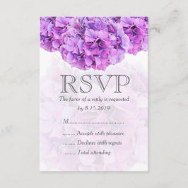 Lila Hydrangea Hochzeit RSVP-Karte RSVP Karte
