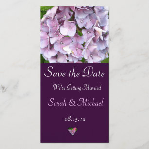 Lila Hydrangea-Hochzeitskarte Save The Date