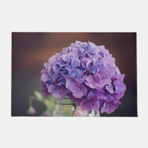 Lila Hydrangea in Mason Jar Fotografie Fußmatte