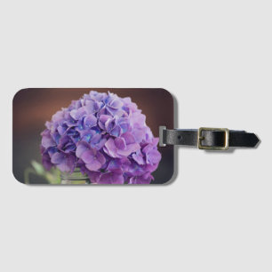 Lila Hydrangea in Mason Jar Fotografie Gepäckanhänger