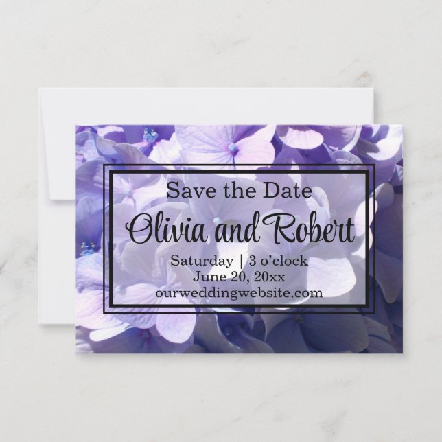 Lila Hydrangea lila Blume lila Save The Date (Vorderseite)