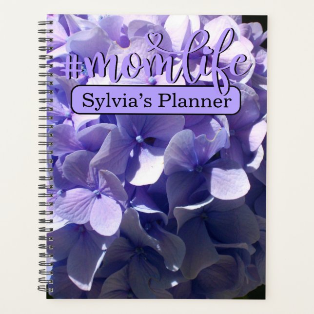 Lila Hydrangea #momlife Planer (Vorderseite)