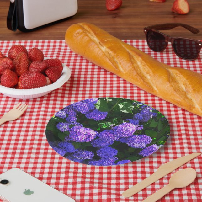 Lila Hydrangea-Papierplatte Pappteller (Picknick)