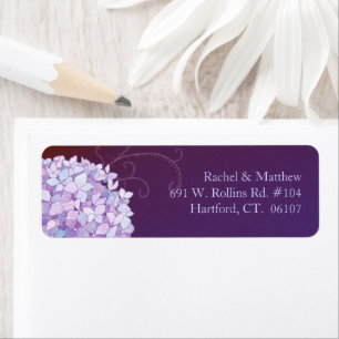 Lila Hydrangea Plum Wedding Rücksendeadresse