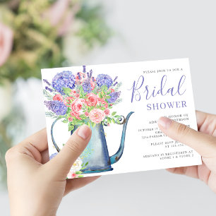 Lila Hydrangea Roses Brautparty Einladung