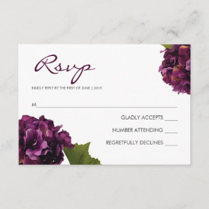 Lila Hydrangea - UAWG-Antwortkarte RSVP Karte