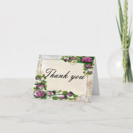 Lila Hydrangea und Spitze Dankeschön Karte