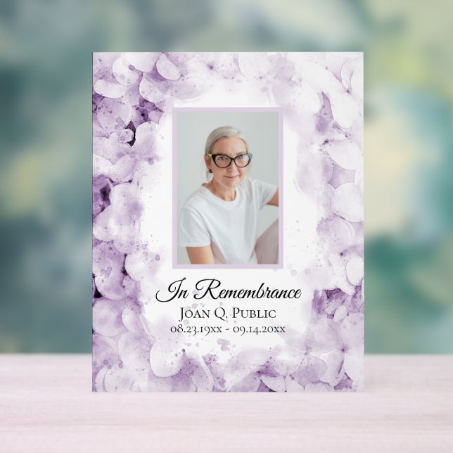 Lila Hydrangea Wasserfarbenfeier Acrylschild (Neutral)