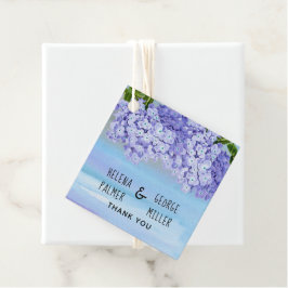 Lila Hydrangea Wasserfarbenhochzeit Geschenkanhänger
