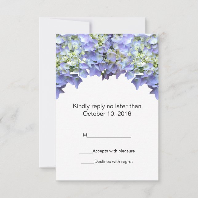 Lila Hydrangea Wedding RSVP (Vorderseite)