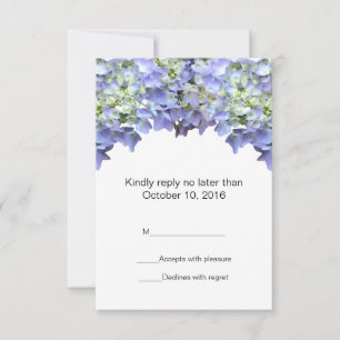 Lila Hydrangea Wedding RSVP Karte