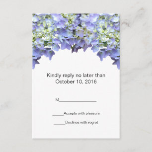 Lila Hydrangea Wedding RSVP Karte