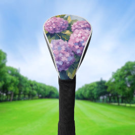 Lila Hydrangeas Aquarellmalerei Golf Headcover