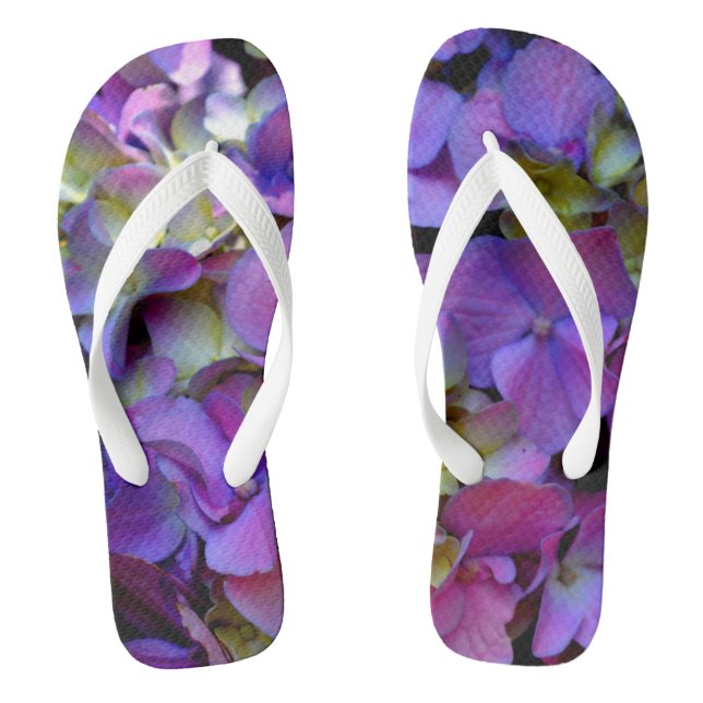 Lila Hydrangeas Flip Flops (Fußbett)