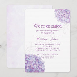 Lila Hydrangeas-Hochzeitspartei Einladung