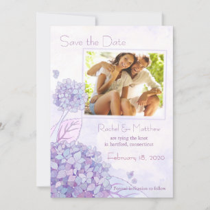 Lila Hydrangeas Wedding Foto Save the Date