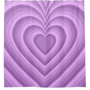Lila Hypnotic Heart Liebe Muster Duschvorhang