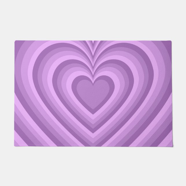 Lila Hypnotic Heart Liebe Muster Fußmatte (Vorderseite)