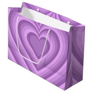 Lila Hypnotic Heart Liebe Muster Große Geschenktüte
