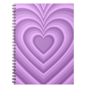 Lila Hypnotic Heart Liebe Muster Notizblock