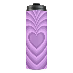 Lila Hypnotic Heart Liebe Muster Thermosbecher