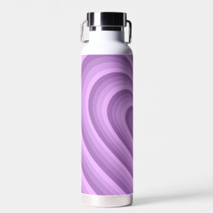 Lila Hypnotisches Herz Liebes Muster Trinkflasche
