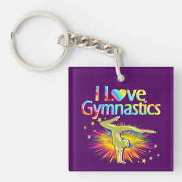 LILA I LIEBE GYMNASTICS SCHLÜSSELANHÄNGER