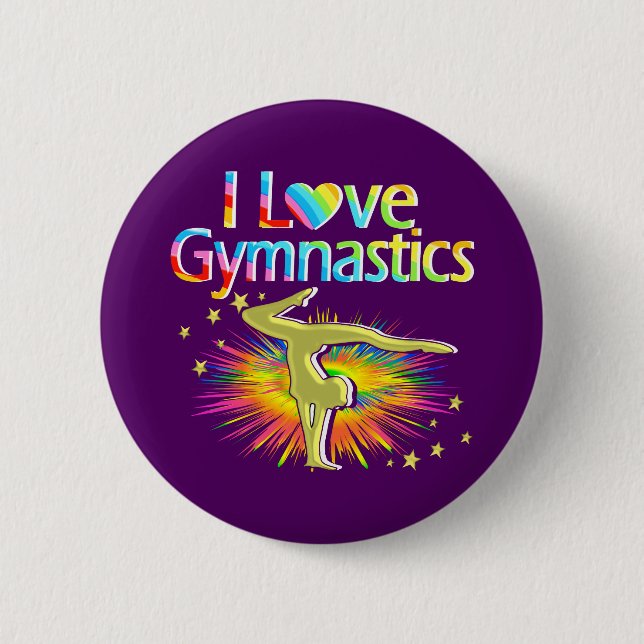 LILA I LIEBE GYMNASTISCHE SCHALTFLÄCHE BUTTON (Vorderseite)