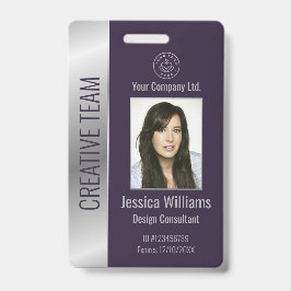 Lila ID für personalisierte Unternehmensmitarbeite Ausweis
