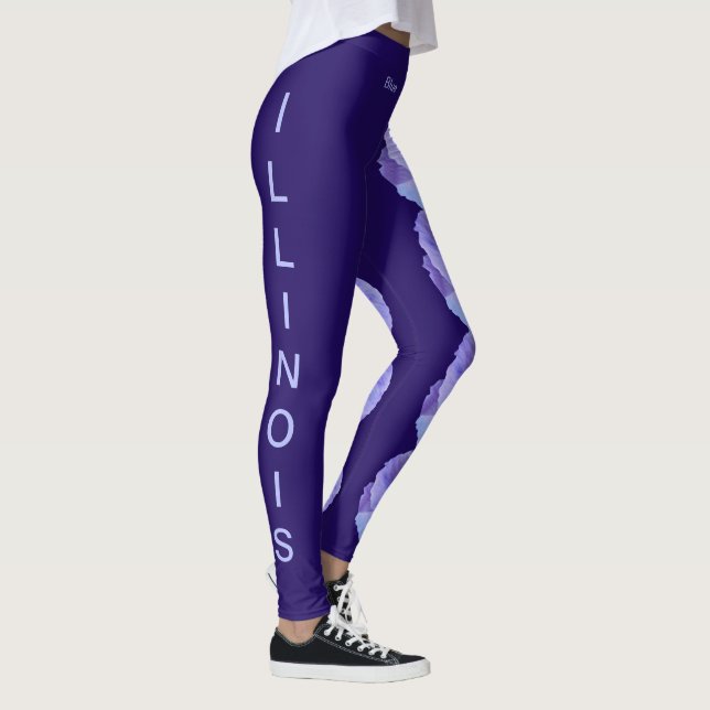 Lila Illinois Staat Blume Blue Violet Leggings (Rechts)