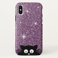 Lila Imitate Glitzer Shimmer Textur mit einer Katz