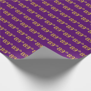 Lila, Imitate Gold 89. (neunundachtzig) Veranstalt Geschenkpapier