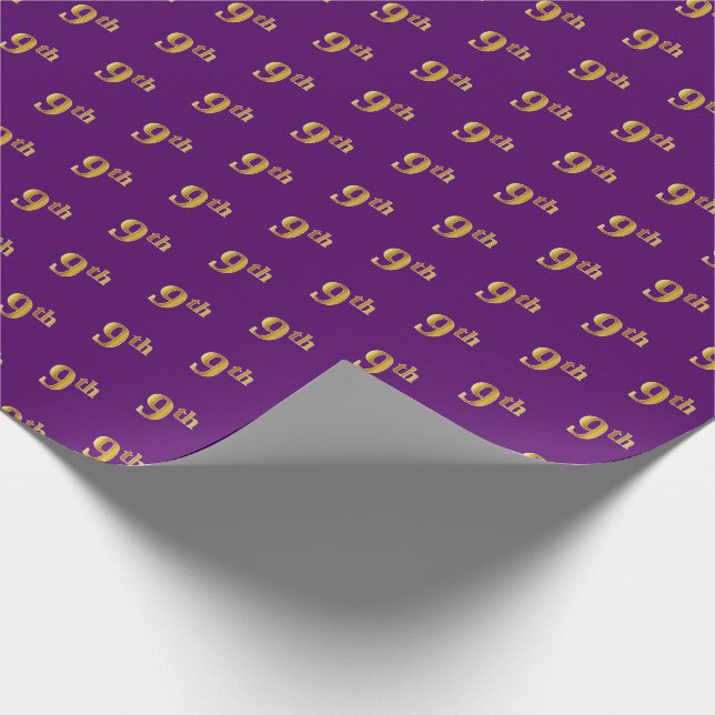 Lila, Imitate Gold 9. (9.) Event Wrapping Paper Geschenkpapier (Ecke)
