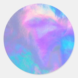 Lila Imitate Holo Trendy Classic Round Sticker