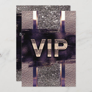 Lila & Imitate Metallische VIP-Party Einladung