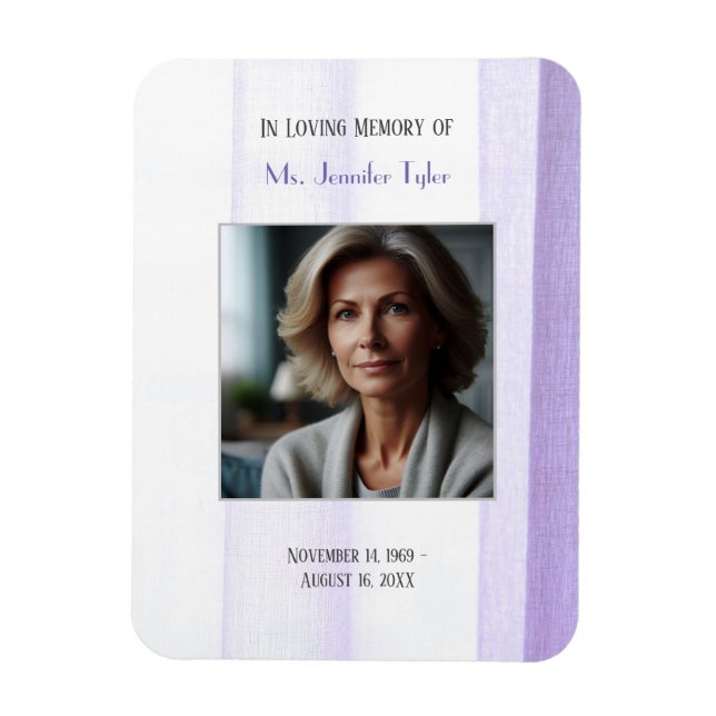 Lila in der Liebe zum Gedächtnis Elegante Beerdigu Magnet (Vertikal)