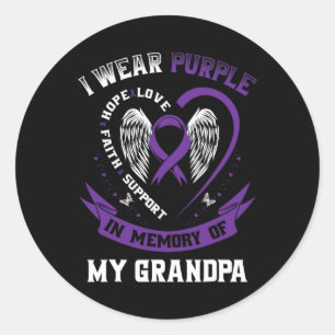 Lila in Erinnerung an meinen Großvater Runder Aufkleber